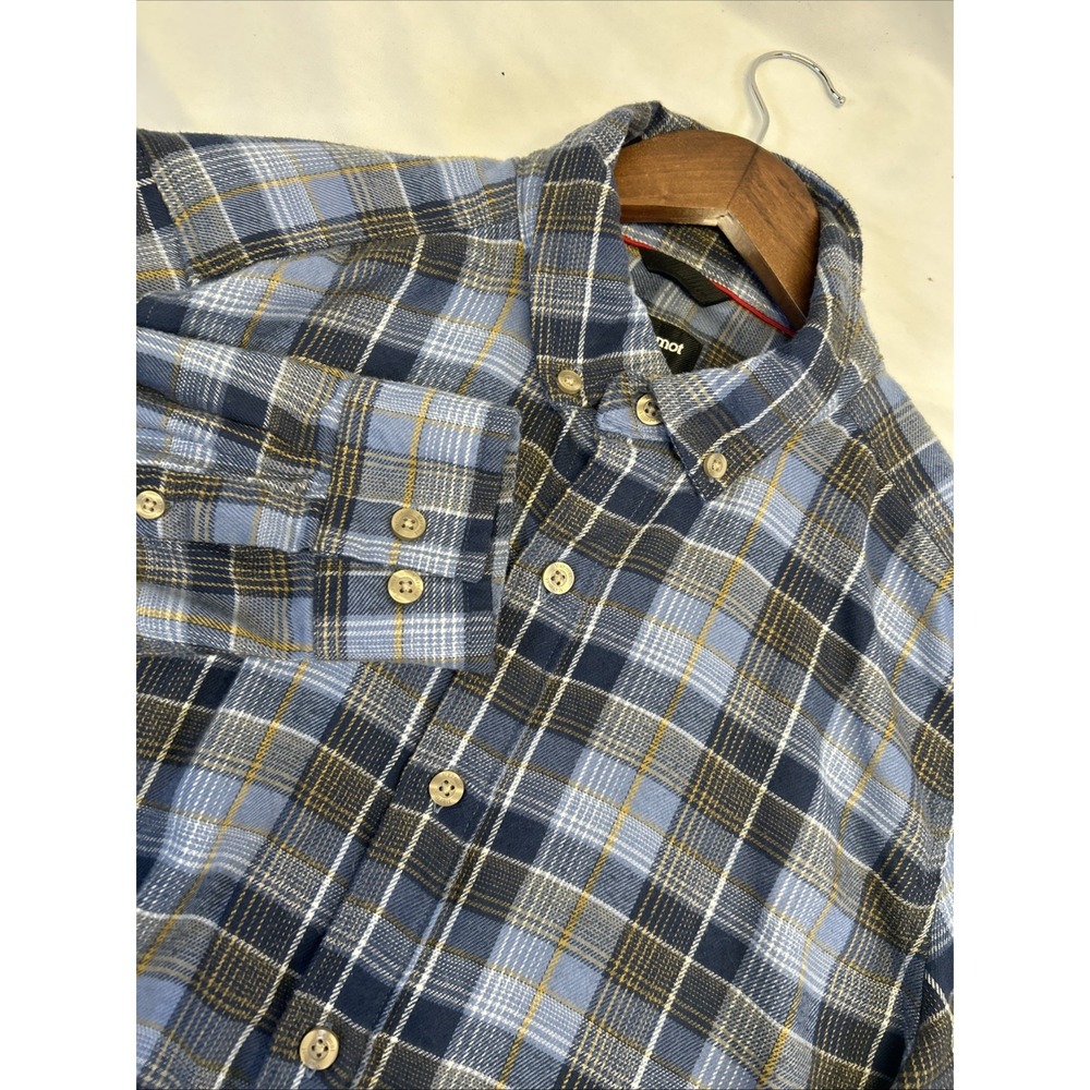 Marmot Blue Check Long Sleeve Button Down Shirt Men's‎ Medium